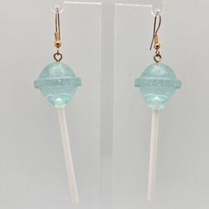 ✨2/$10✨ Blue Resin Saturn Drop Sterling Silver Elements Earrings 2.5''